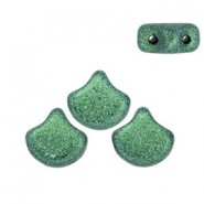 Ginko Leaf Beads 7.5x7.5mm Metallic suede light green